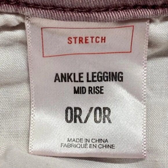 Express Jeans Women's 0R Mid-Rise Ankle Leggings Dusty Purple Raw Hem Distressed - Picture 8 of 11